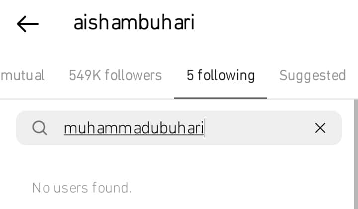 Aisha Buhari unfollows Buhari