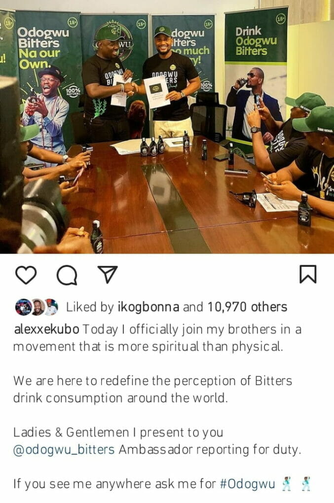 Alex Ekubo signs endorsement deal with Odogwu Bitters