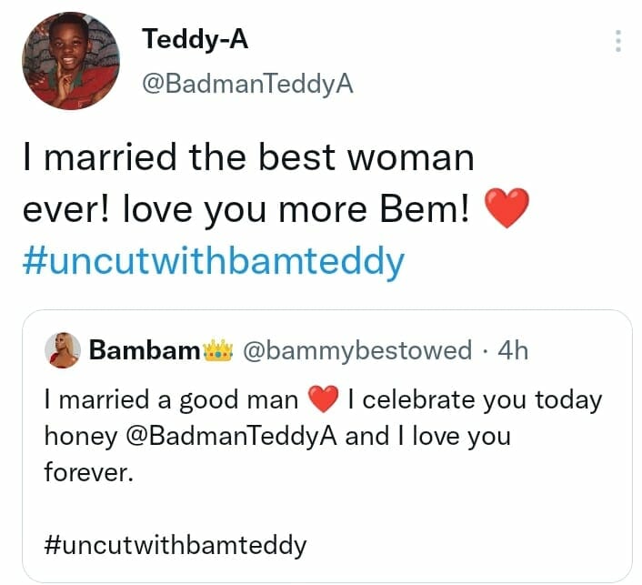 Bambam and Teddy A profess love