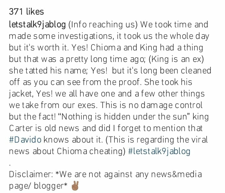 Chioma speaks out on dating King Carter
