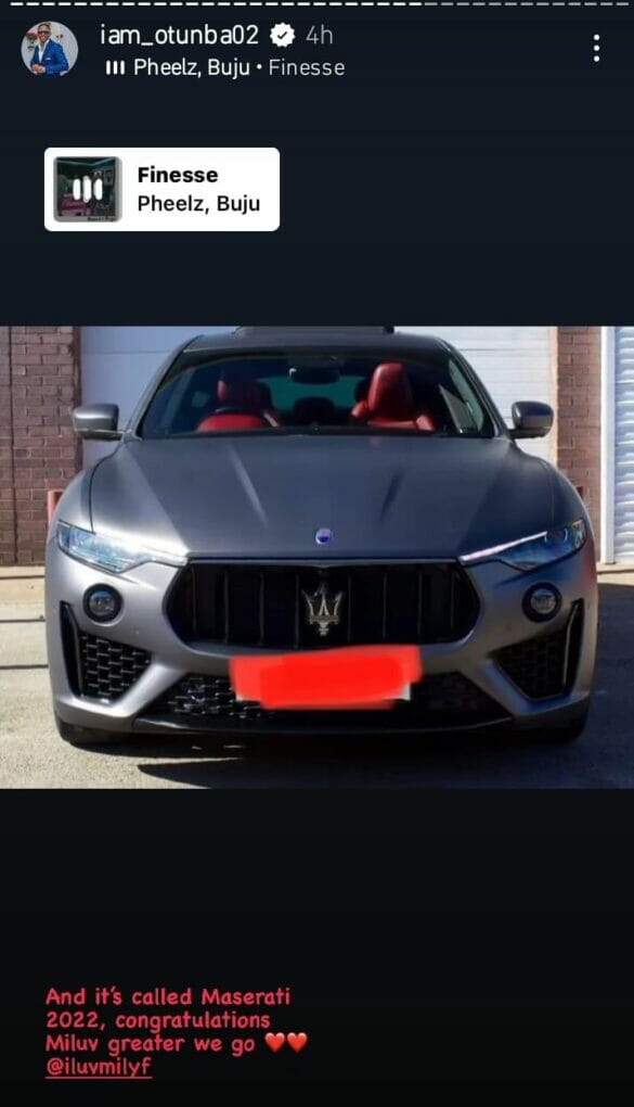 Hon Ossai gifts wife a Maserati
