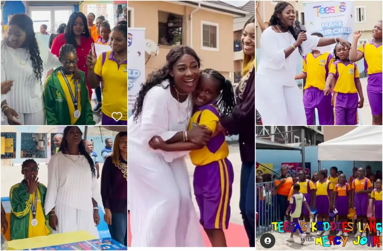 Mercy Johnson visits Lagos School