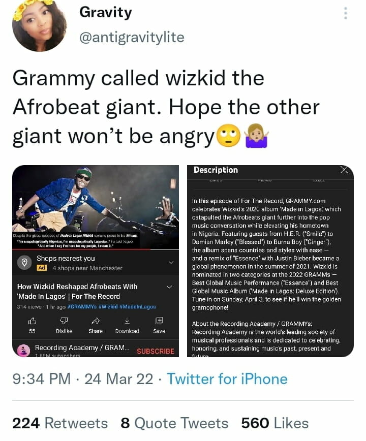 Wizkid crowned Giant of Afrobeats