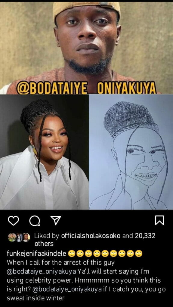 Funke Akindele lashes out at an artist