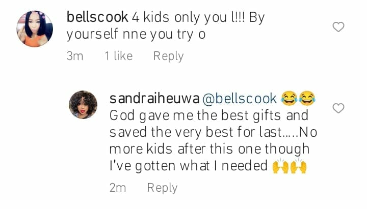 Sandra Iheuwa is done having kids
