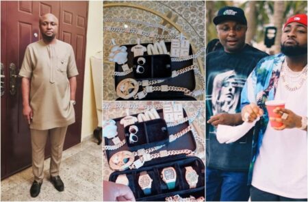 Isreal DMW shows off Davido's jewelery collection