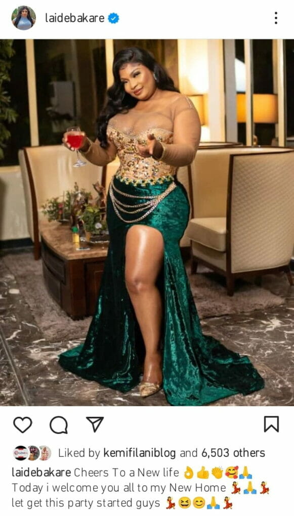 Laide Bakare dazzles as she shuts down Lekki for her house warming party