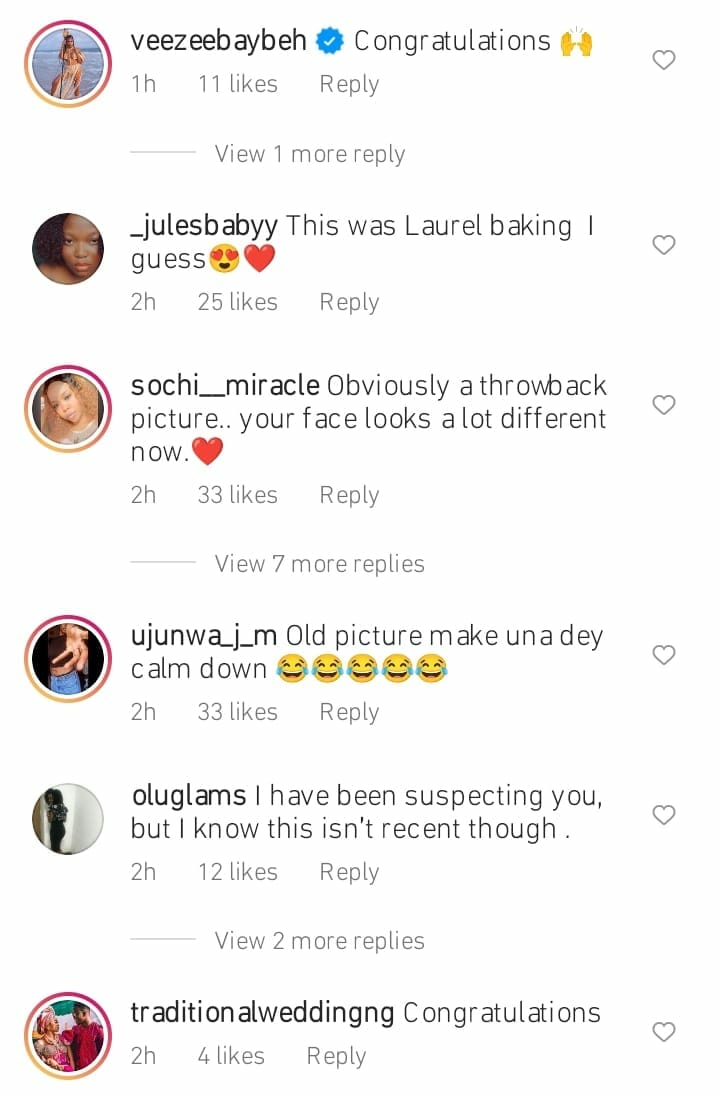 Laura Ikeji flaunts baby bump