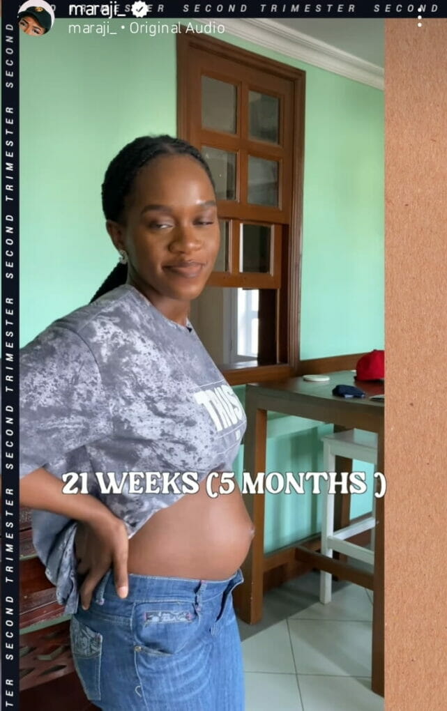Maraji baby bump at 5 months