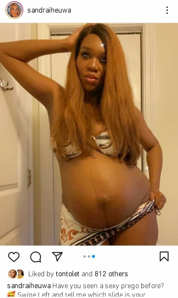 Sandra Iheuwa's baby bump