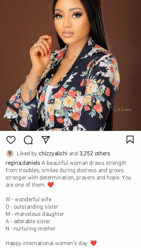 Regina Daniels celebrate women's day