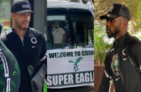 Super Eagles players arrive in Ghana