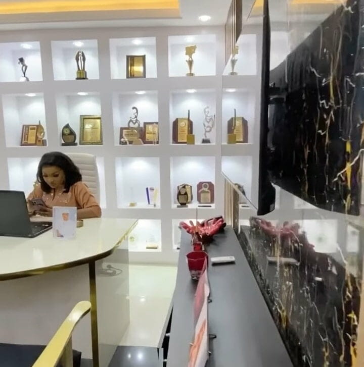 Mercy Aigbe's office interior