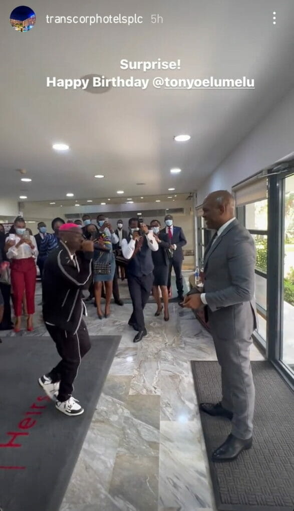Singer Ruger surprises Tony Elumelu