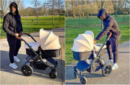 Williams Uchemba takes his daughter on stroll