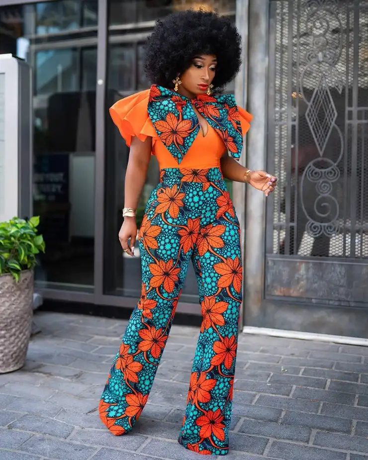 One-piece jumpsuit with flap sleeves