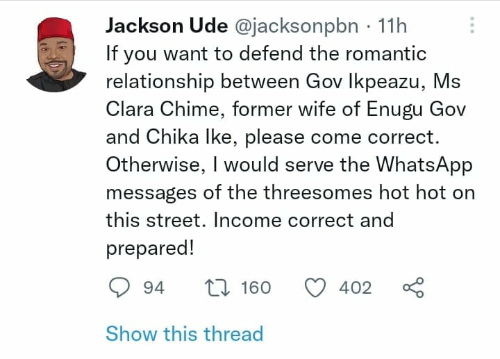 Chika Ike alleged to be dating Governor Okezie Ikpeazu