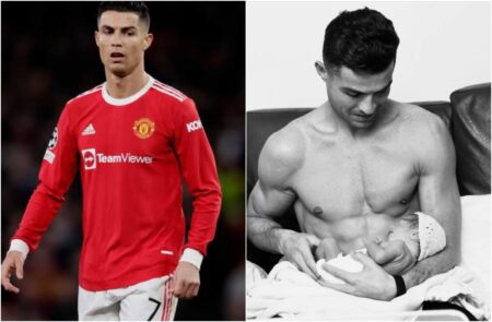 Ronaldo shows off his newborn twin daughter