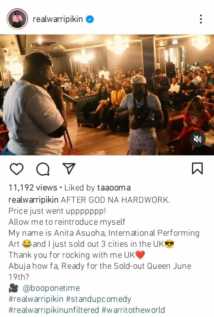 Real Warri Pikin sells out 3 cities in the UK