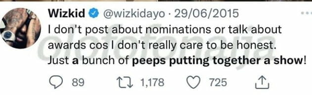 Wizkid speaks on his Grammy loss