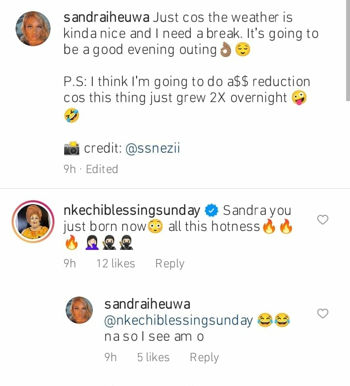 Sandra Iheuwa ass reduction