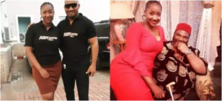 Judy poses with yul edochie and pete edochie