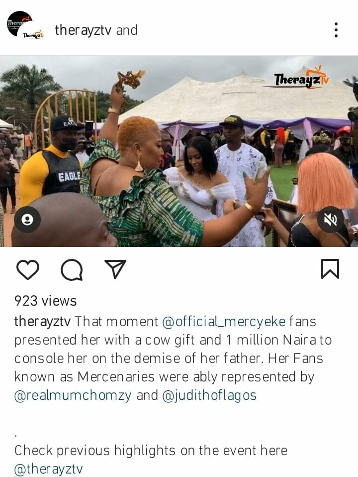 Mercy Eke's father burial