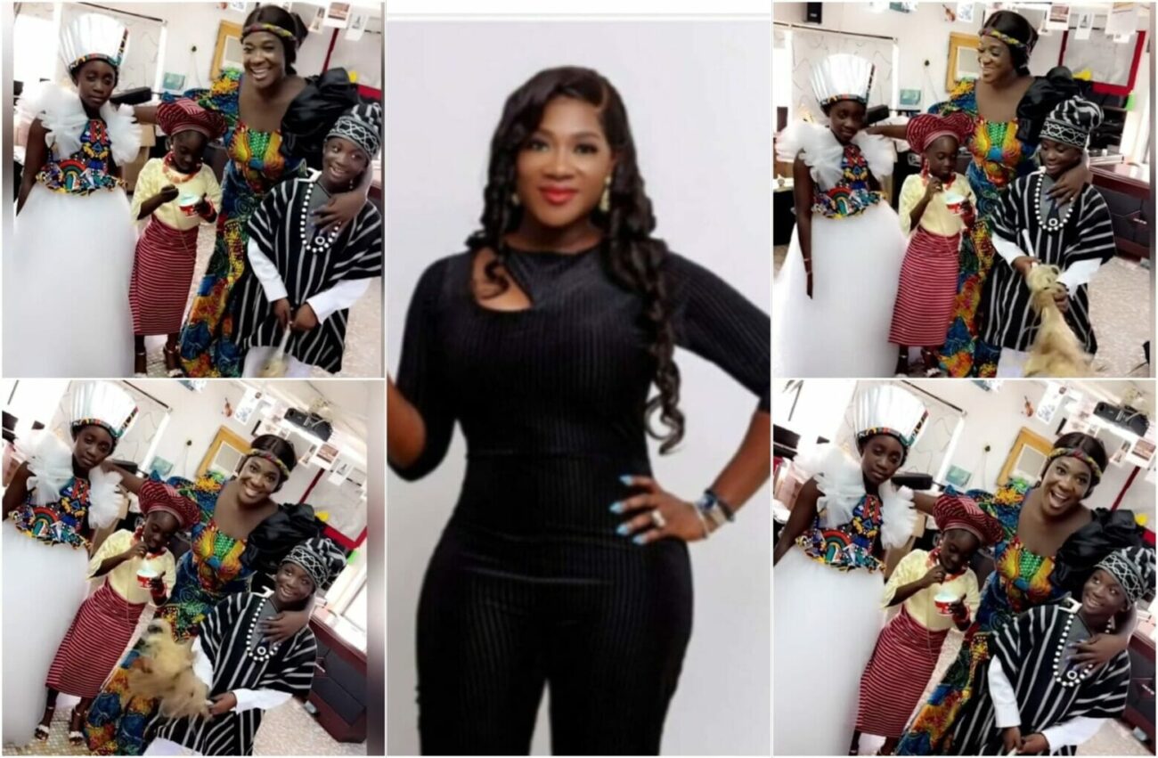 Mercy Johnson's kids cultural day outfits