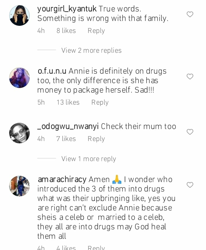 Nigerians pray for Annie Idibia's mother