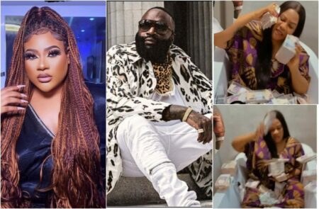 Nkechi shows off money to celebrate Rick Ross