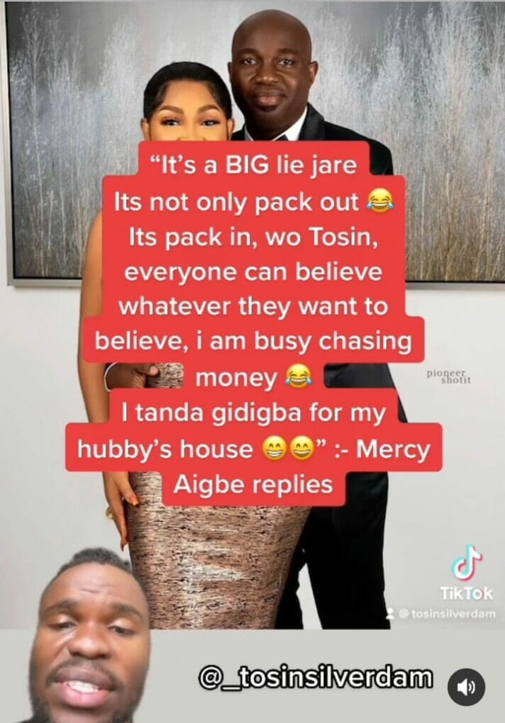 Mercy Aigbe is still in her husband's house