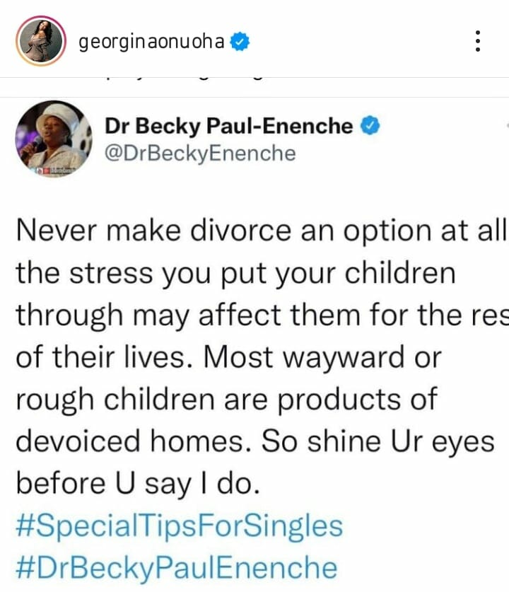Georgina Onuoha chides Pastor Becky Enenche