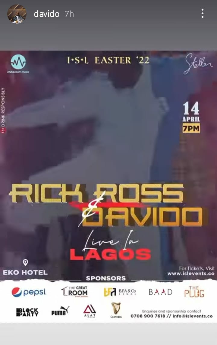 Rick Ross and Davido live in Lagos