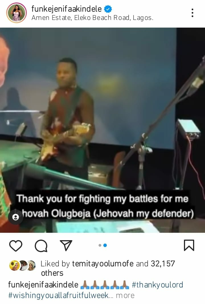 Funke Akindele appreciates God