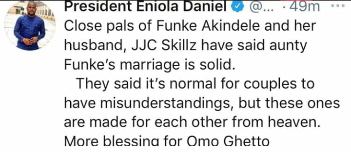 Funke Akindele's marital crisis
