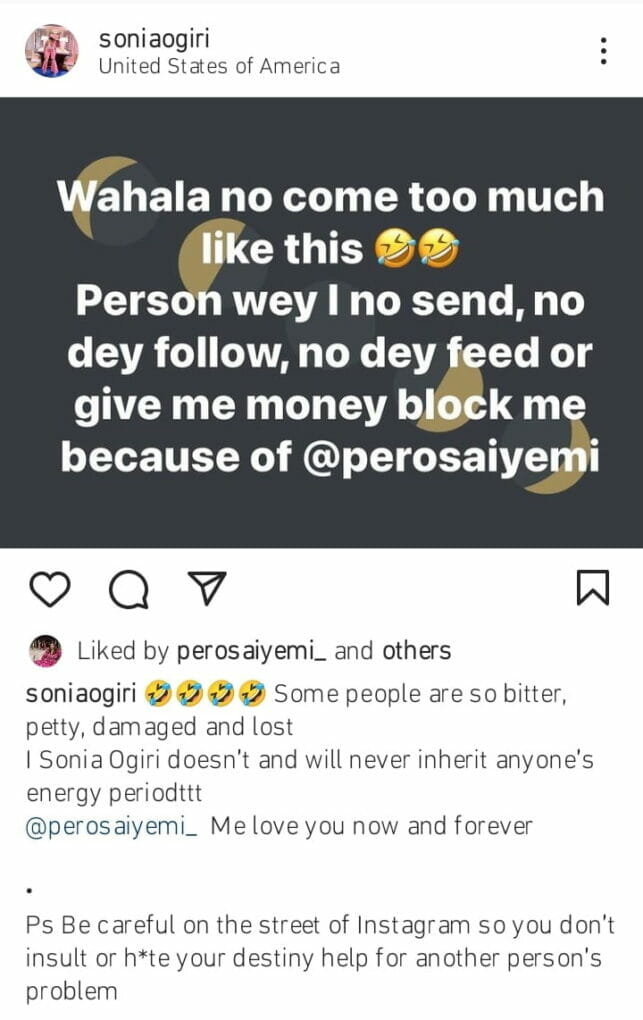 Sonia Ogiri fights dirty with Annie Idibia over Pero Osaiyemi