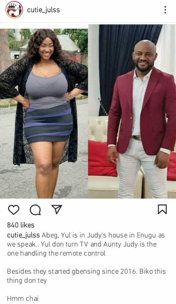 Judy is the one controlling him” Drama as Yul Edochie reportedly moves into Judy Austin’s house in Enugu