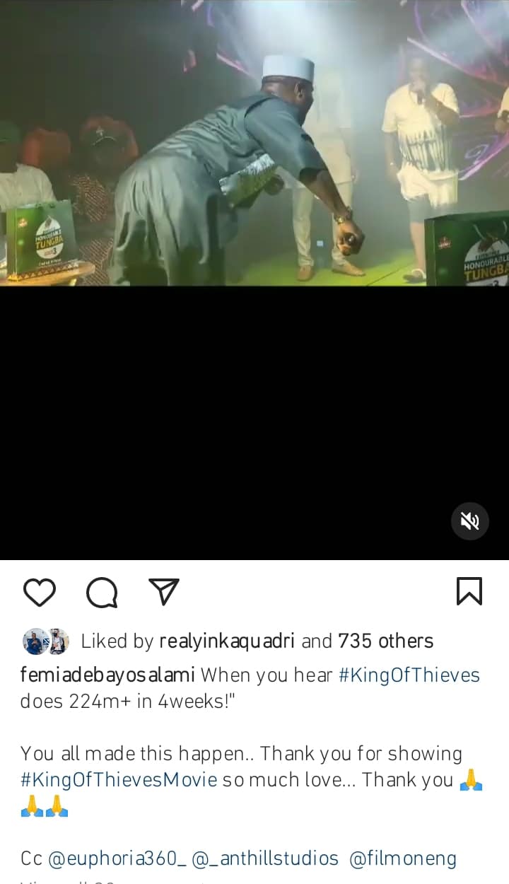 Femi Adebayo's movie grosses 224million