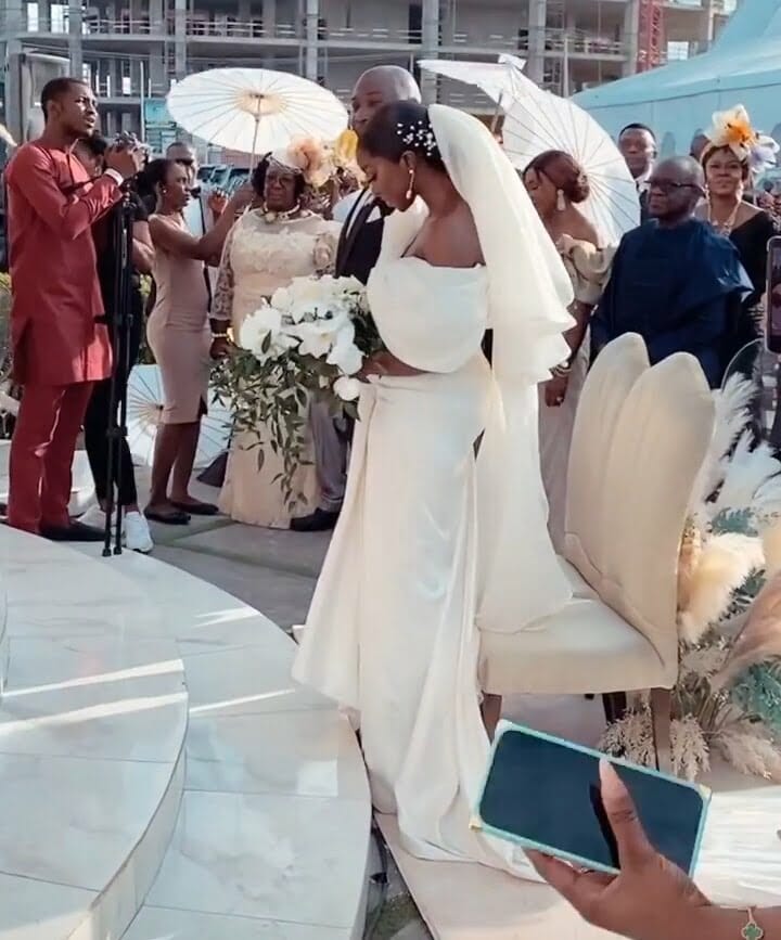 Inidima Okojie's white wedding