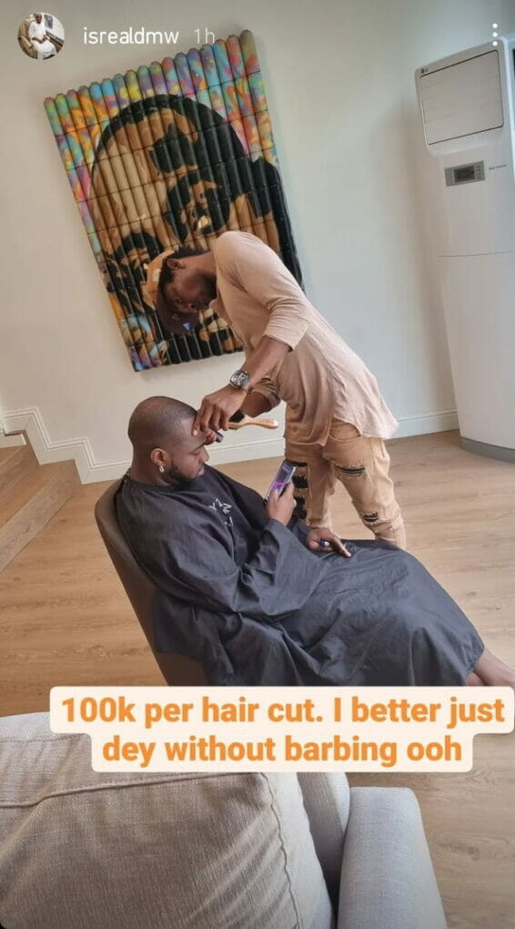 Davido spends 100k on haircut