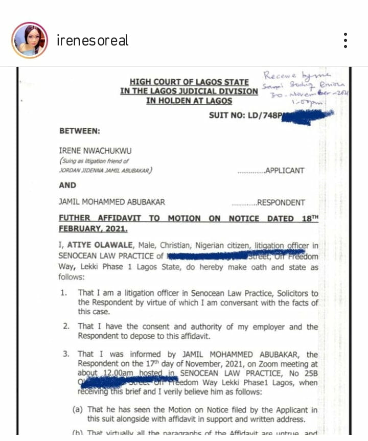 Irene Nwachukwu files for child's custody