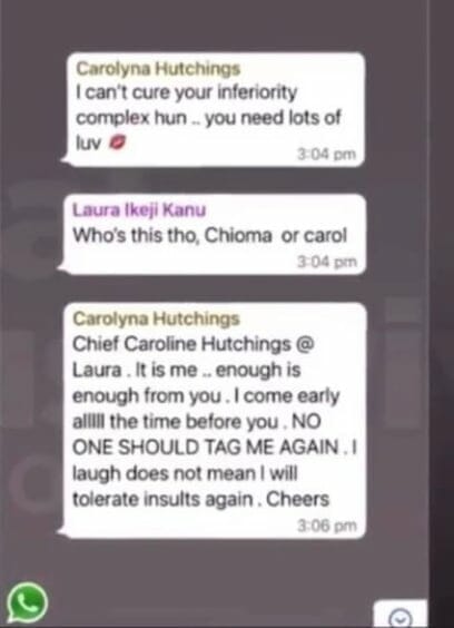 Caroline and Laura nasty fight