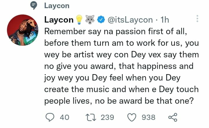 Laycon vents out