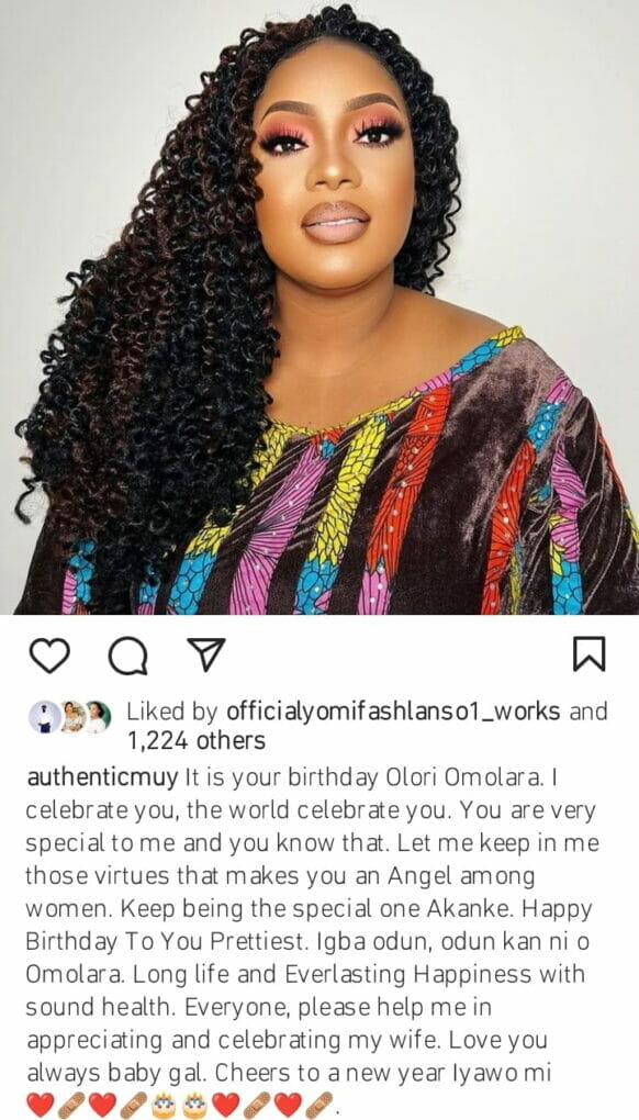 Muyiwa Ademola celebrates wife's birthday