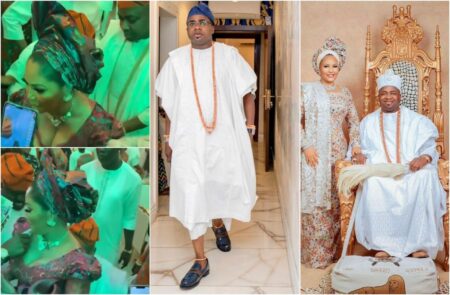 Oba Elegushi rocks his wife at mother's 70th birthday party