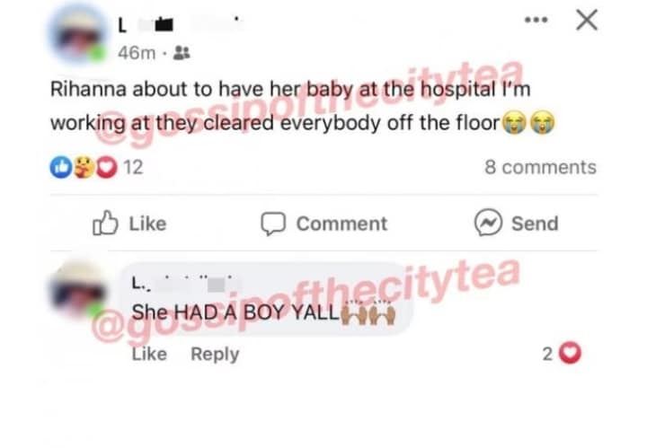 Rihanna welcomes baby boy