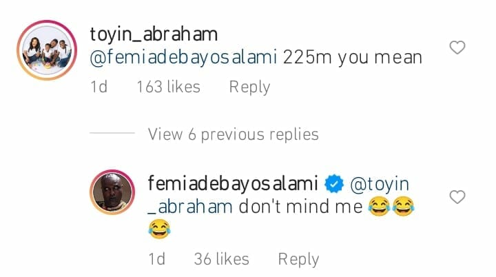 Toyin Abraham reacts