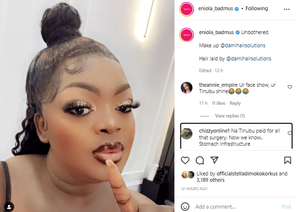 Eniola Badmus unbothered by attacks over choice of 2023 president