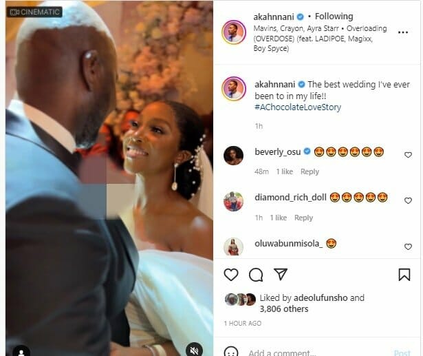 Akah Nnani hails Ini Dima-Okojie's marriage