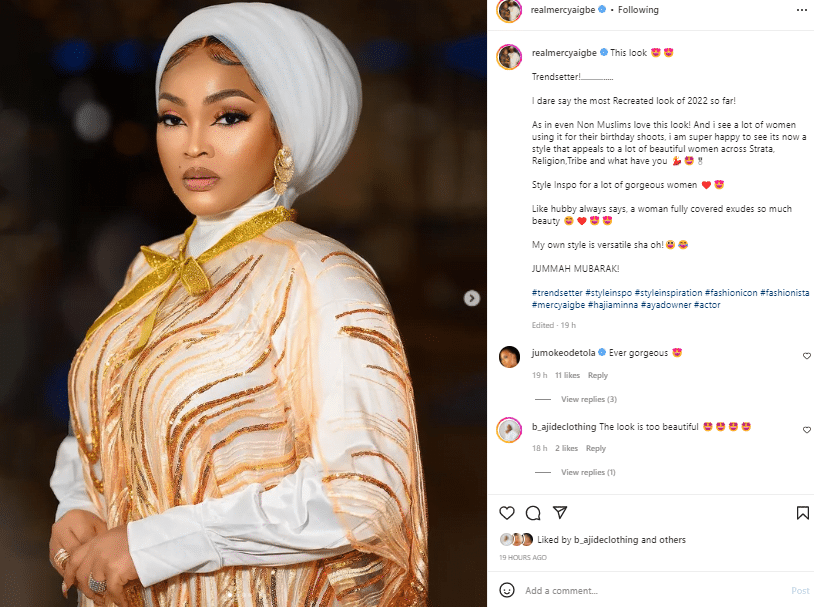 mercy aigbe recreated look post